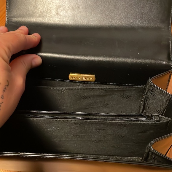 Vintage Nina Ricci leather bag black strap NR ❤️ - Picture 4 of 5